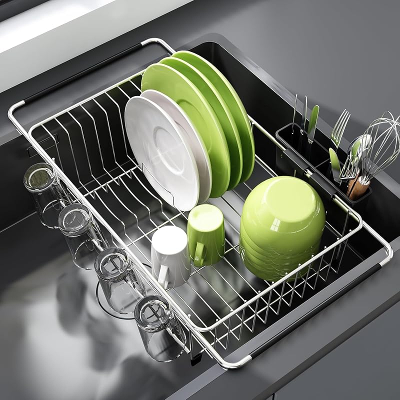 Stainless Steel Over-the-Sink Dish Drying Rack