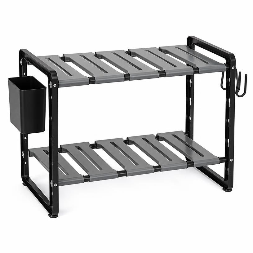 Adjustable 2-Tier Under-Sink Storage Rack